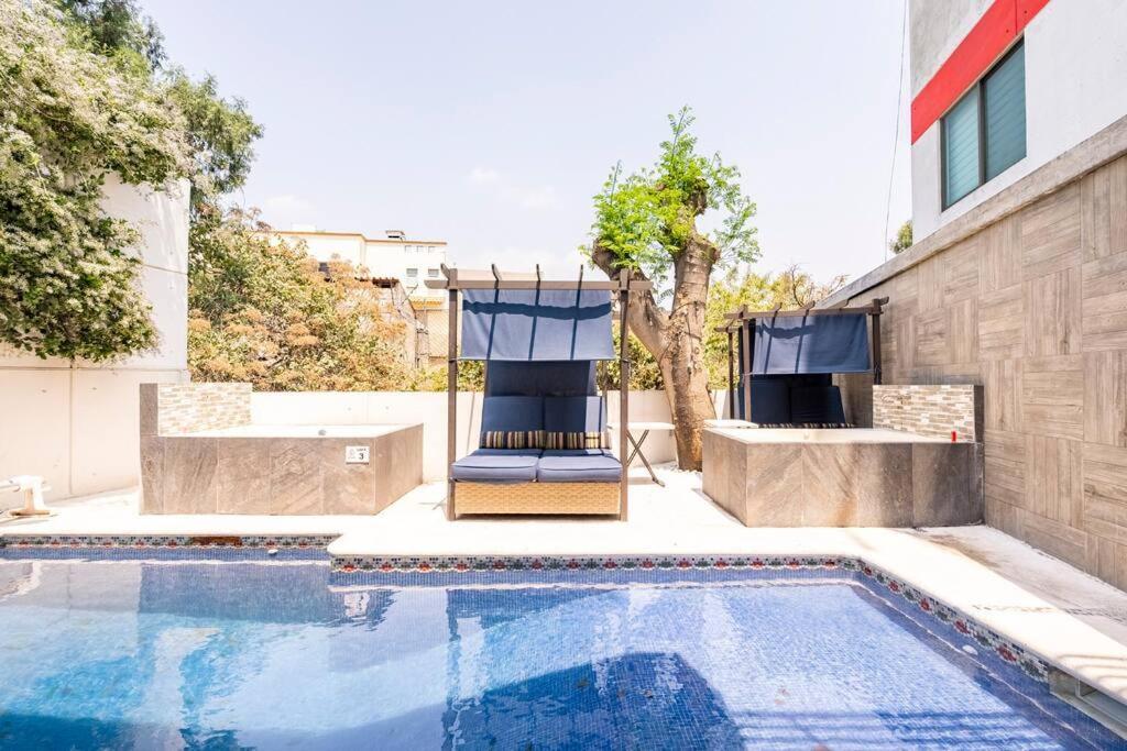 Loft Arte Y Diseno, Terraza, Asador, 3 Pantallas "Cuernavaca Somos El Unico Airbn Que Te Ofrece 2 Exclusivos Jacuzzis Profesionales Con Agua Caliente Y Sistema De Hidromasaje, Tipo Spa" Fraccionamiento Vigilancia 24 Horas Apartman Kültér fotó